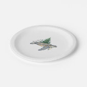 Vrolijk kerstschildpad Zee Papieren Bordje (Gekanteld)