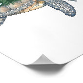Vrolijk kerstschildpad Zee Poster (Hoek)
