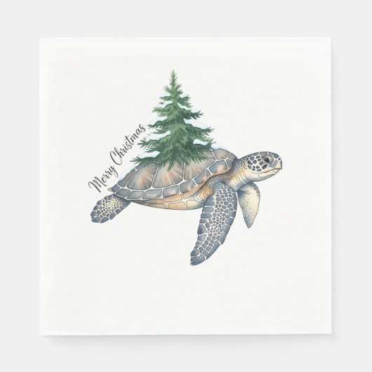 Vrolijk kerstschildpad Zee Servet (Voorkant)