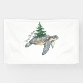 Vrolijk kerstschildpad Zee Spandoek (Horizontaal)
