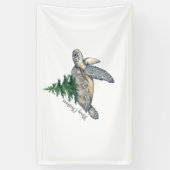 Vrolijk kerstschildpad Zee Spandoek (Verticaal)