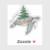 Vrolijk kerstschildpad Zee Sticker (Vel)