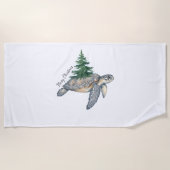 Vrolijk kerstschildpad Zee Strandlaken (Voorkant)