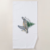 Vrolijk kerstschildpad Zee Strandlaken (Voorkant)