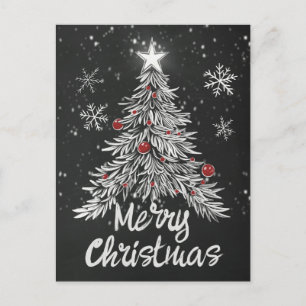 Vrolijk kerstschoolbord rustieke huisdecoratie briefkaart