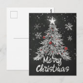 Vrolijk kerstschoolbord rustieke huisdecoratie briefkaart (Voorkant / Achterkant)
