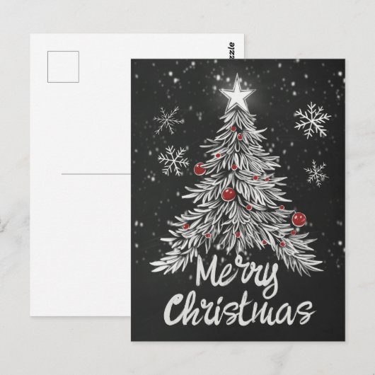 Vrolijk kerstschoolbord rustieke huisdecoratie briefkaart (Voorkant / Achterkant)