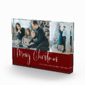 Vrolijk kerstscript 2 Foto Collage Holiday Red (Rechts)