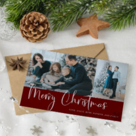 Vrolijk kerstscript 2 Foto Collage Holiday Red