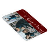 Vrolijk kerstscript 2 Foto Collage Holiday Red Magneet (Rechterzijde)