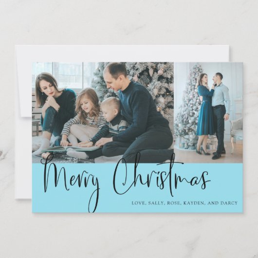 Vrolijk kerstscript 2 Fotovakantieblauw (Voorkant)