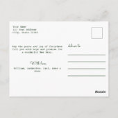 Vrolijk Kerstscript 4 Foto Green Christmas Briefkaart (Achterkant)