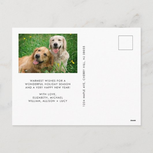 Vrolijk kerstscript 5 foto feestdagenkaart (Achterkant)