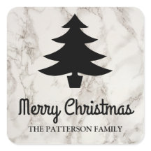 Vrolijk kerstscript | Boom Faux Marmer Patroon