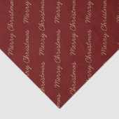 Vrolijk kerstscript Bourgogne en Gold Tissuepapier (Detail)
