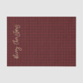 Vrolijk kerstscript Buffalo Plaid Rood Zwart Tissuepapier (Voorkant)