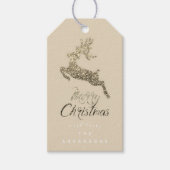 Vrolijk kerstscript cadeau aan Ivory Sepia Gold Cadeaulabel (Voorkant)