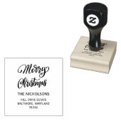 Vrolijk kerstscript Casual Rubberstempel (Gestempeld)