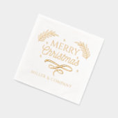 Vrolijk kerstscript Corporate Personalized Folie Servetten (Links)
