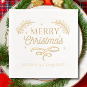 Vrolijk kerstscript Corporate Personalized Folie Servetten