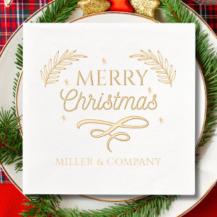 Vrolijk kerstscript Corporate Personalized Folie Servetten
