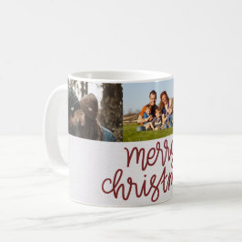 Vrolijk kerstscript drie foto koffiemok