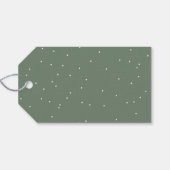 Vrolijk kerstscript eenvoudige salie groene vakant cadeaulabel (Achterkant Horizontaal)