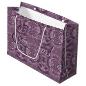 Vrolijk kerstscript elegant Antiek roze Groot Cadeauzakje (Voorkant Gekanteld)