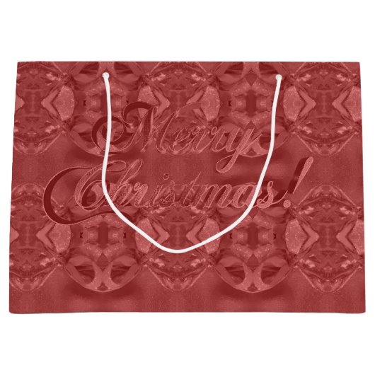 Vrolijk kerstscript Elegant Burgundy Red Groot Cadeauzakje (Voorkant)
