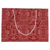 Vrolijk kerstscript Elegant Burgundy Red Groot Cadeauzakje (Achterkant)