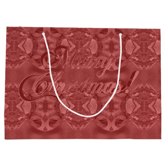 Vrolijk kerstscript Elegant Burgundy Red Groot Cadeauzakje (Achterkant)