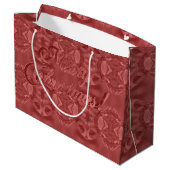 Vrolijk kerstscript Elegant Burgundy Red Groot Cadeauzakje (Achterkant Gekanteld)