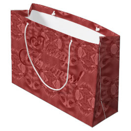 Vrolijk kerstscript Elegant Burgundy Red Groot Cadeauzakje
