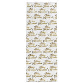 Vrolijk kerstscript Elegant wit en goud Wijn Cadeautas (Achterkant)