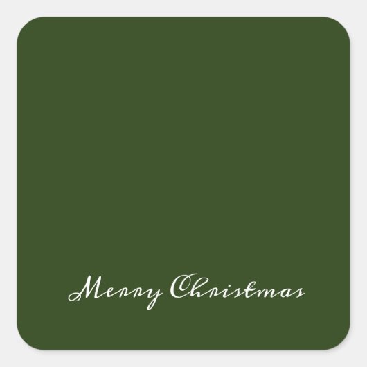 Vrolijk kerstscript enveloppe met cadeau rood vierkante sticker (Voorkant)