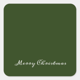 Vrolijk kerstscript enveloppe met cadeau rood vierkante sticker