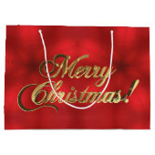 Vrolijk kerstscript Faux Gold Foil Elegant Red Groot Cadeauzakje (Achterkant)
