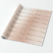 Vrolijk kerstscript Faux Gold Pastel Roze Rose Cadeaupapier (Uitgerold)