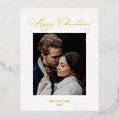 Vrolijk kerstscript Folie legant Feestdagen Briefkaart (Voorkant)