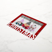 Vrolijk Kerstscript Foto Eenvoudig Modern Folie Feestdagen Briefkaart (Gedraaid)