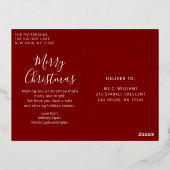 Vrolijk Kerstscript Foto Eenvoudig Modern Folie Feestdagen Briefkaart (Achterkant)