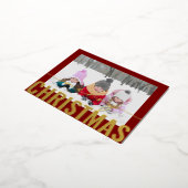 Vrolijk Kerstscript Foto Eenvoudig Modern Folie Feestdagen Briefkaart (Gedraaid)