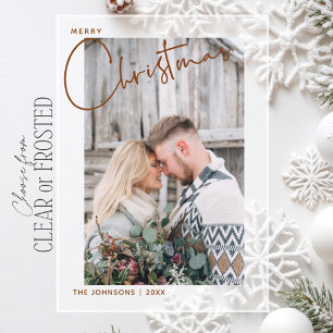 Vrolijk kerstscript Foto eerste kerst Acryl Uitnodigingen