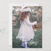 Vrolijk kerstscript Foto Kerstmis Feestdagenkaart (Voorkant)