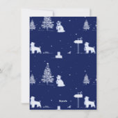 Vrolijk Kerstscript Foto Marine Toile Feestdagenkaart (Achterkant)