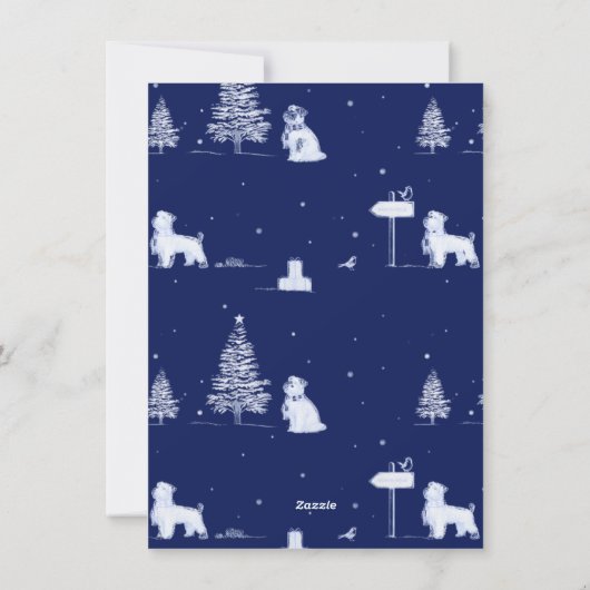 Vrolijk Kerstscript Foto Marine Toile Feestdagenkaart (Achterkant)