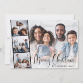 Vrolijk kerstscript fotostrip feestdagenkaart (Voorkant)