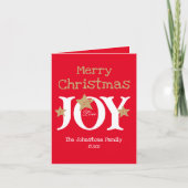 Vrolijk kerstscript gevouwen rode vakantie Kaart (Voorkant)