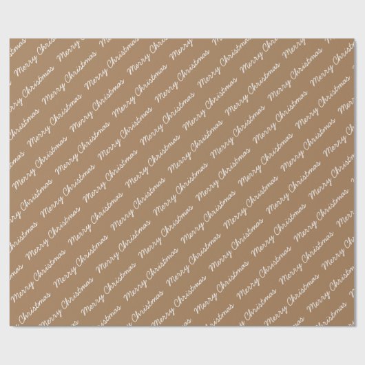 Vrolijk kerstscript Gold Wrapping Paper Cadeaupapier (Vlak)