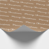 Vrolijk kerstscript Gold Wrapping Paper Cadeaupapier (Hoek)